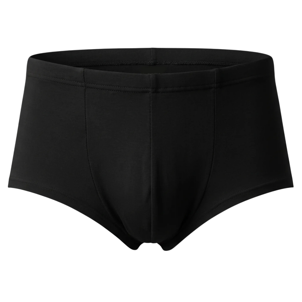 Black underwear on a white background