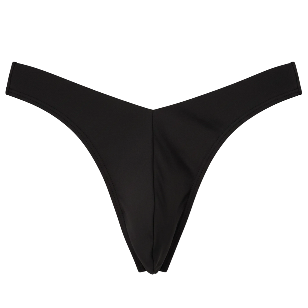 Black thong on a white background
