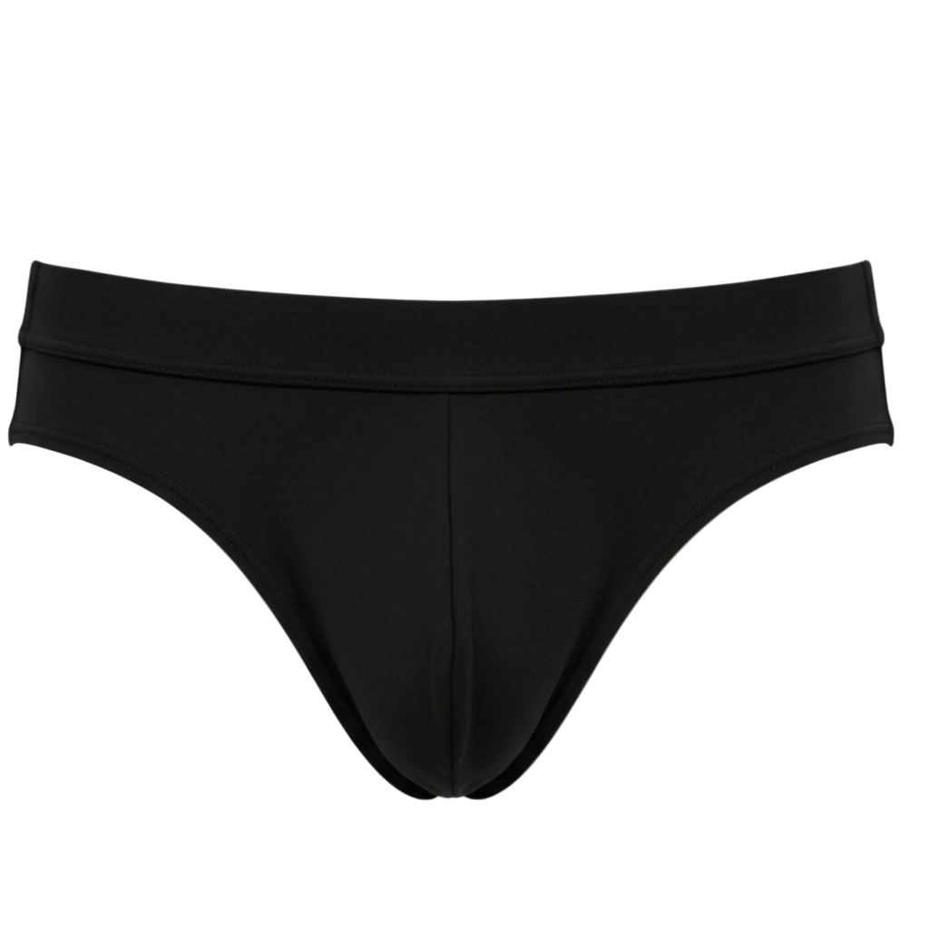 Black men's underwear on a white background