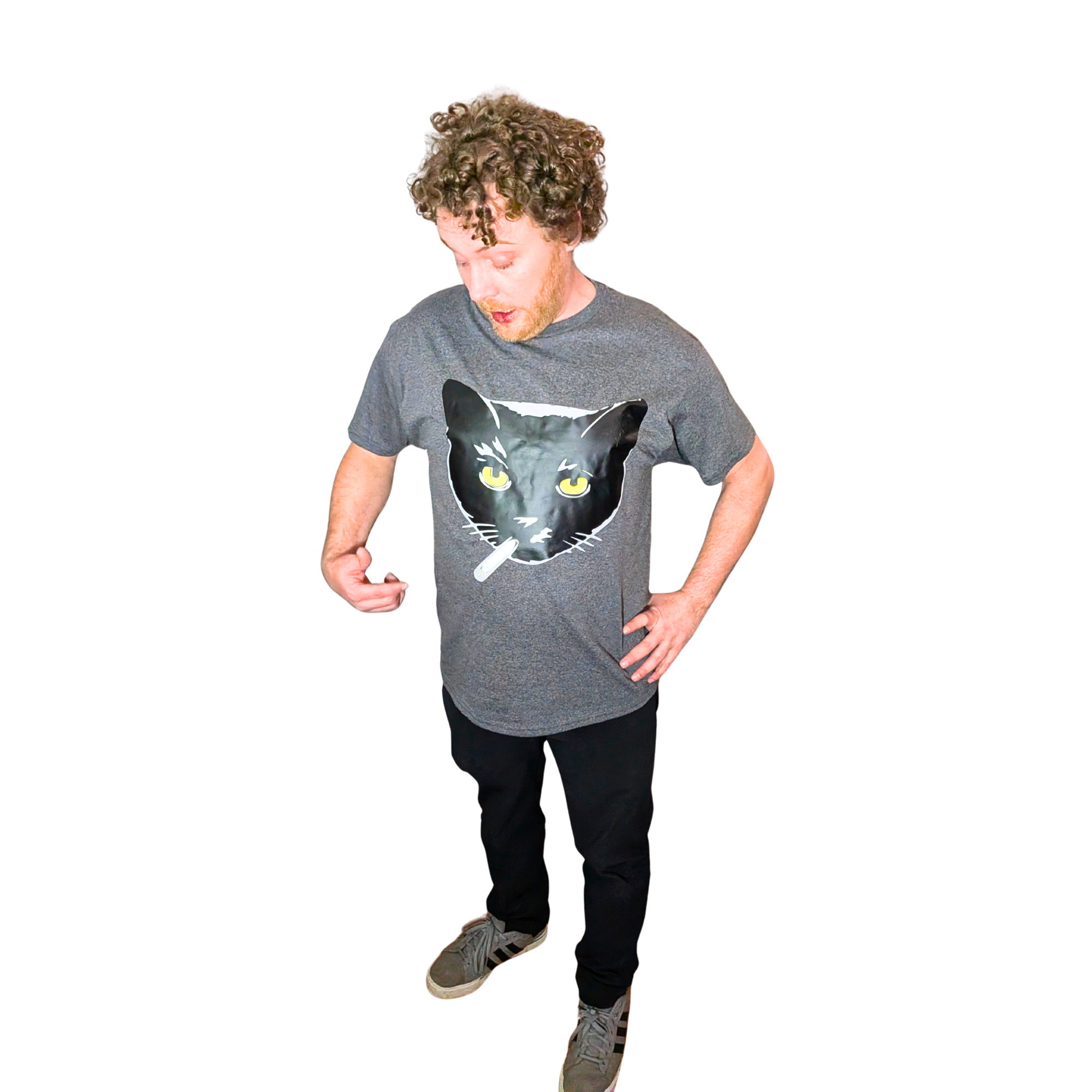 Smoking Kitty Streetwear Graphic T-Shirt