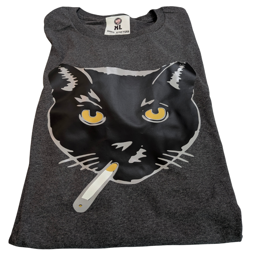 Smoking Kitty Streetwear Graphic T-Shirt