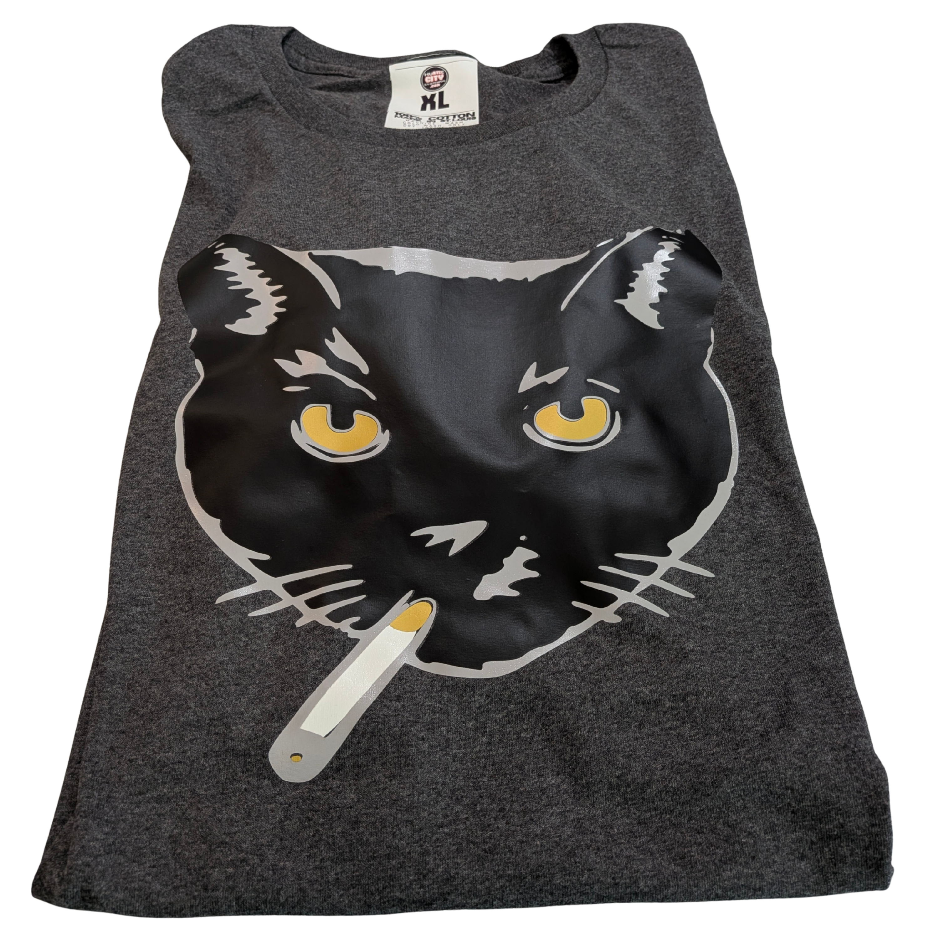 Smoking Kitty Streetwear Graphic T-Shirt
