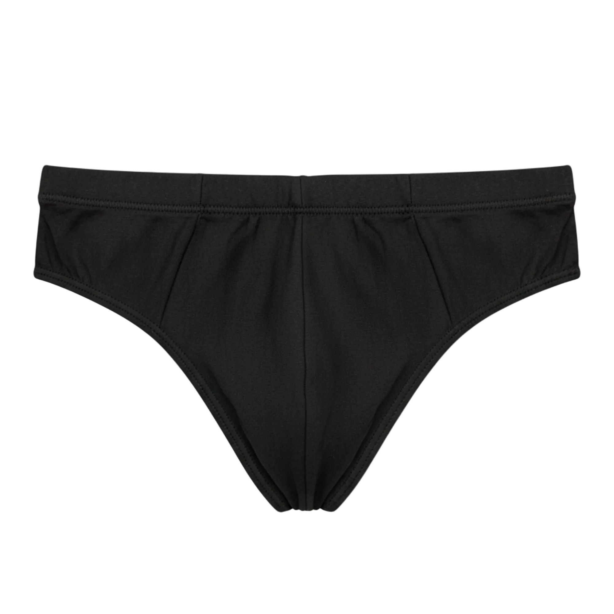 Black bikini bottom on a white background