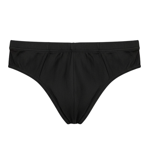 Black bikini bottom on a white background