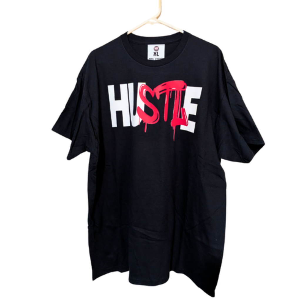 HUSTLE Graffiti City Streetwear Graphic T-Shirt