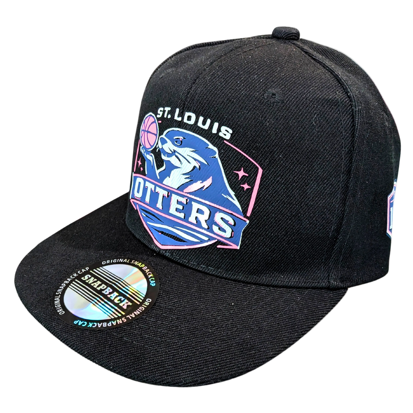 Black cap with St. Louis Otters logo on a white background