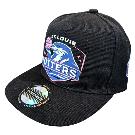 Black cap with St. Louis Otters logo on a white background