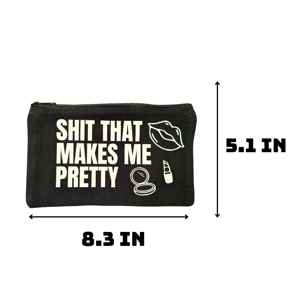 Little Shit Canvas Zipper Pouches