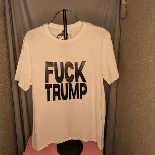 FUCK Trump graphic T-shirt sample sale photo.
