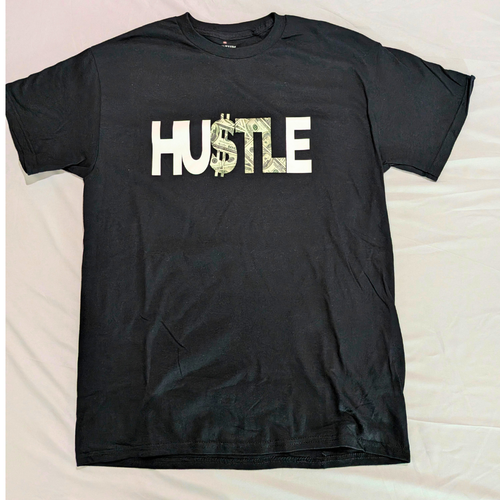 HU$TLE graphic T-shirt sample sale photo.