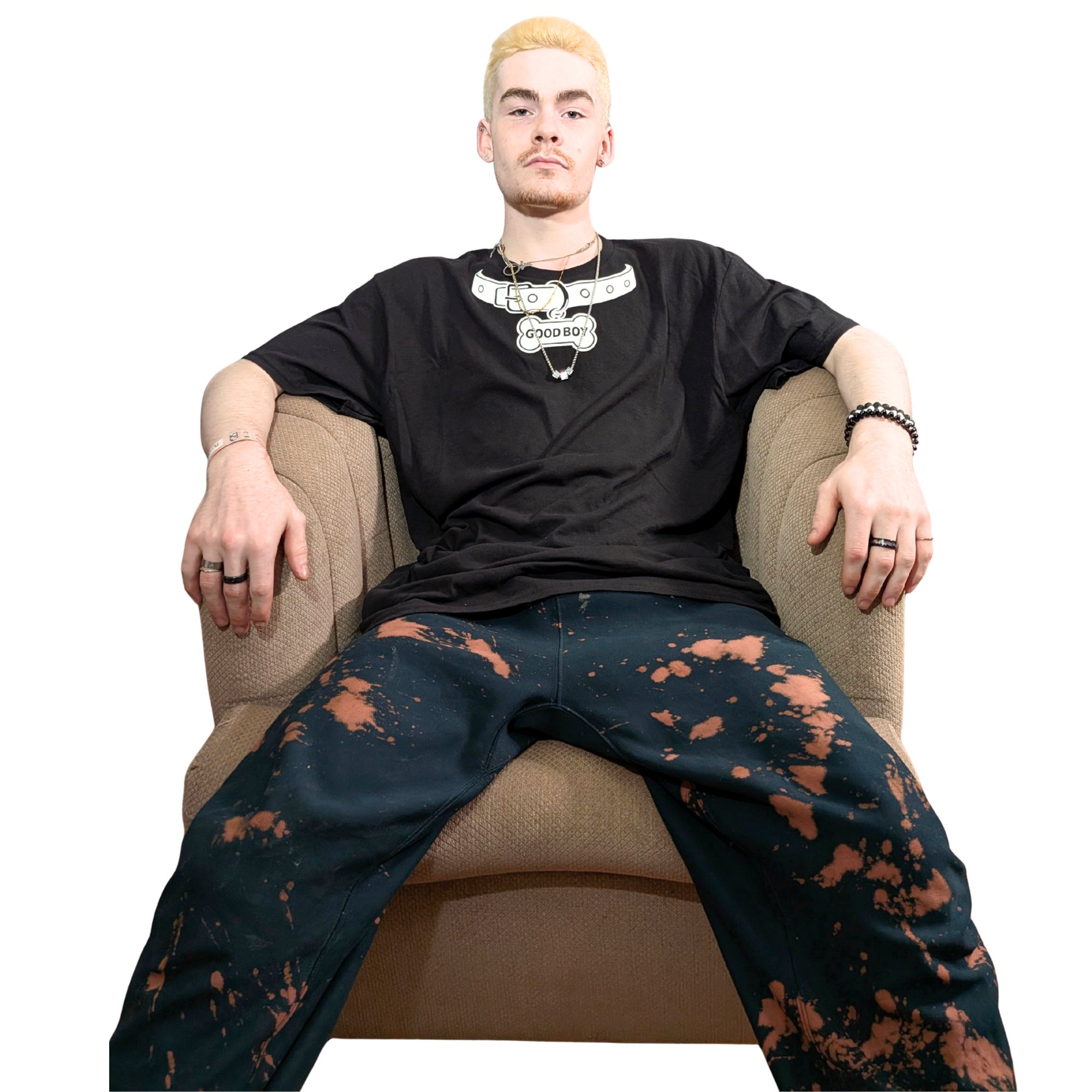 Pup Collar Streetwear Graphic T-Shirt