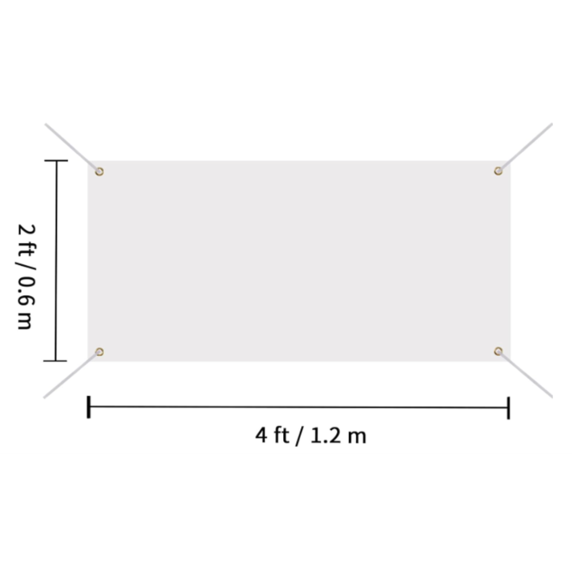 Custom banner dimensions 4 feet by 2 feet