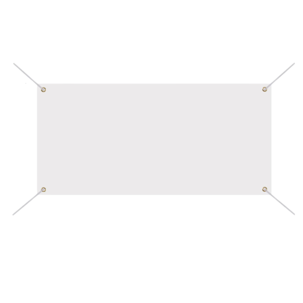 White custom 4 foot by 2 foot banner preview
