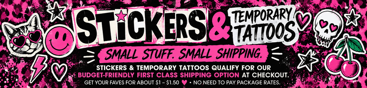 Stickers and temporary tattoos small stuff small shipping banner