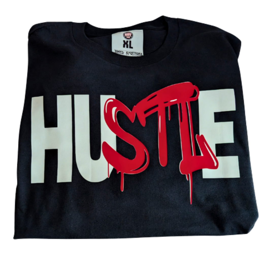 HUSTLE Graffiti City Streetwear Graphic T-Shirt